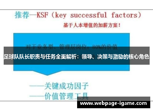 足球队队长职责与任务全面解析：领导、决策与激励的核心角色
